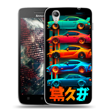 Пластиковый чехол на Lenovo Vibe X с принтом машины тачки
