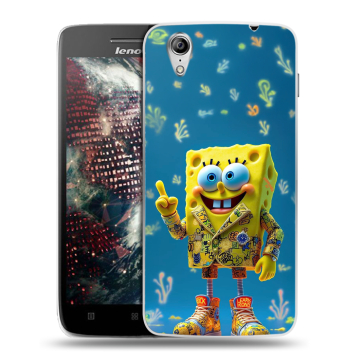Пластиковый чехол на Lenovo Vibe X с принтом Спанч боб Спанчбоб Пластиковый чехол на Lenovo Vibe X с принтом Спанч боб Спанчбоб