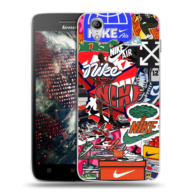 Пластиковый чехол на Lenovo Vibe X с принтом Найк Nike яркий Пластиковый чехол на Lenovo Vibe X с принтом Найк Nike яркий