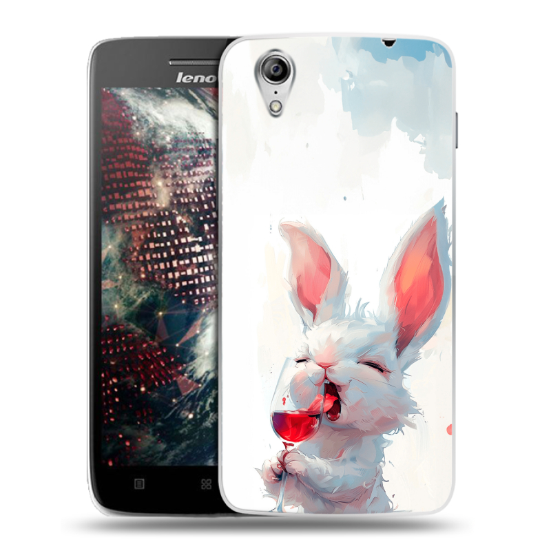 Пластиковый чехол на Lenovo Vibe X с принтом кролик зайчик Пластиковый чехол на Lenovo Vibe X с принтом кролик зайчик