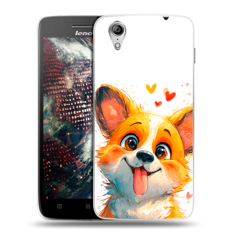 Пластиковый чехол на Lenovo Vibe X с принтом корги Пластиковый чехол на Lenovo Vibe X с принтом корги