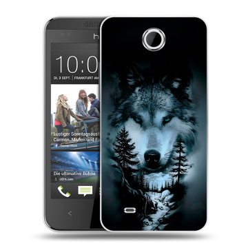 Силиконовый чехол на HTC Desire 300 с принтом Лесной волк