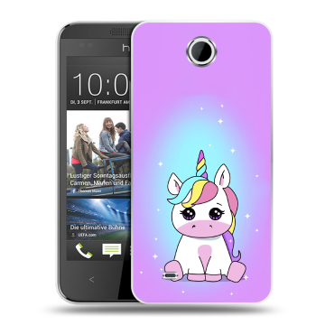 Силиконовый чехол на HTC Desire 300 с принтом Единорог