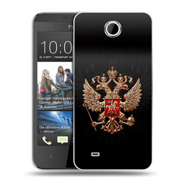 Силиконовый чехол на HTC Desire 300 с принтом Герб России