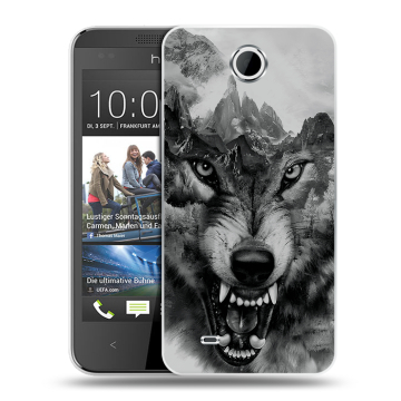Силиконовый чехол на HTC Desire 300 с принтом Волк