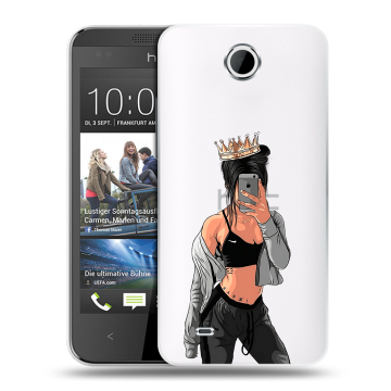 Силиконовый чехол на HTC Desire 300 с принтом Женские принты