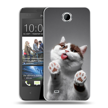 Силиконовый чехол на HTC Desire 300 с принтом Коты