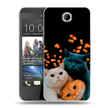 Силиконовый чехол на HTC Desire 300 с принтом Кошки
