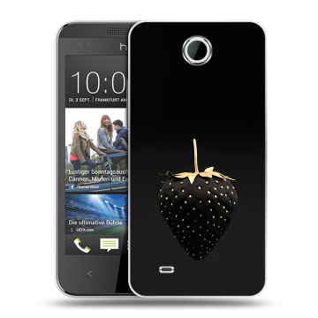 Силиконовый чехол на HTC Desire 300 с принтом Черная клубника