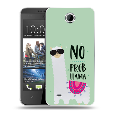 Силиконовый чехол на HTC Desire 300 с принтом Лама