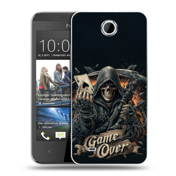 Силиконовый чехол на HTC Desire 300 с принтом Скелет карты
