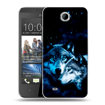 Силиконовый чехол на HTC Desire 300 с принтом Волки