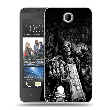 Силиконовый чехол на HTC Desire 300 с принтом Скелет