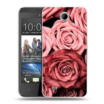 Силиконовый чехол на HTC Desire 300 с принтом Цветы розы