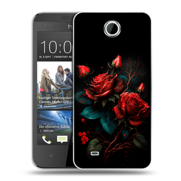 Силиконовый чехол на HTC Desire 300 с принтом Розы красные Силиконовый чехол на HTC Desire 300 с принтом Розы красные