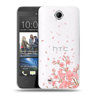 Силиконовый чехол на HTC Desire 300 с принтом Ветка сакуры Силиконовый чехол на HTC Desire 300 с принтом Ветка сакуры