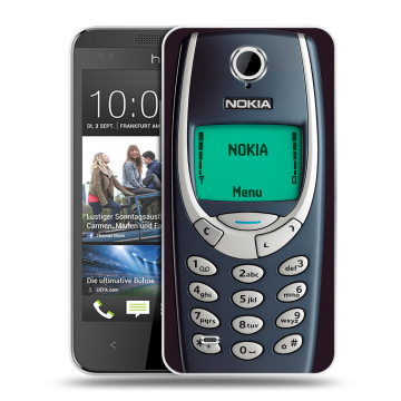Силиконовый чехол на HTC Desire 300 с принтом Старый телефон Силиконовый чехол на HTC Desire 300 с принтом Старый телефон
