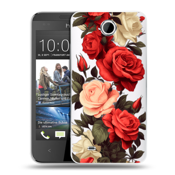 Силиконовый чехол на HTC Desire 300 с принтом Розы Силиконовый чехол на HTC Desire 300 с принтом Розы