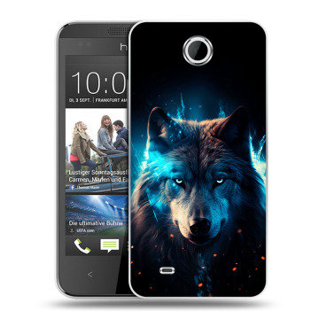 Силиконовый чехол на HTC Desire 300 с принтом Волк ночной
