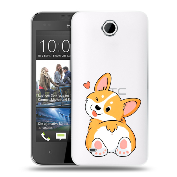 Силиконовый чехол на HTC Desire 300 с принтом Корги Силиконовый чехол на HTC Desire 300 с принтом Корги