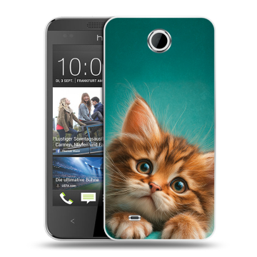 Силиконовый чехол на HTC Desire 300 с принтом котенок Силиконовый чехол на HTC Desire 300 с принтом котенок
