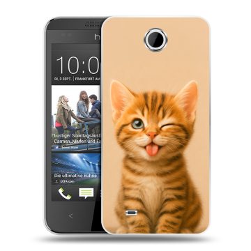 Силиконовый чехол на HTC Desire 300 с принтом котенок Силиконовый чехол на HTC Desire 300 с принтом котенок