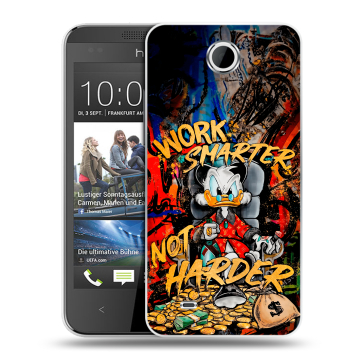 Силиконовый чехол на HTC Desire 300 с принтом Дональд Дак Деньги Силиконовый чехол на HTC Desire 300 с принтом Дональд Дак Деньги