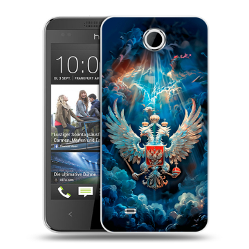 Силиконовый чехол на HTC Desire 300 с принтом Герб флаг России Силиконовый чехол на HTC Desire 300 с принтом Герб флаг России