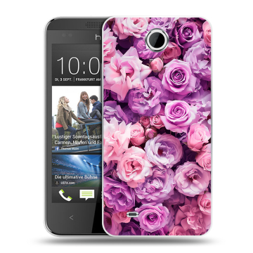Силиконовый чехол на HTC Desire 300 с принтом лавандовые розы Силиконовый чехол на HTC Desire 300 с принтом лавандовые розы