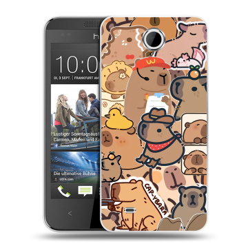 Силиконовый чехол на HTC Desire 300 с принтом капибара