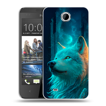 Силиконовый чехол на HTC Desire 300 с принтом бабочки саккура