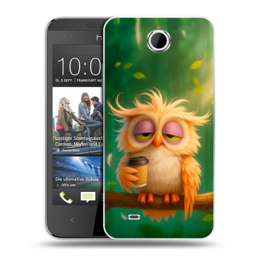 Силиконовый чехол на HTC Desire 300 с принтом сова Силиконовый чехол на HTC Desire 300 с принтом сова