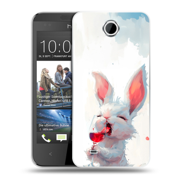 Силиконовый чехол на HTC Desire 300 с принтом кролик зайчик Силиконовый чехол на HTC Desire 300 с принтом кролик зайчик