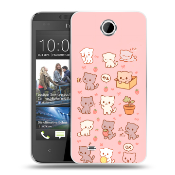 Силиконовый чехол на HTC Desire 300 с принтом Hello Kitty Хелоу Кити