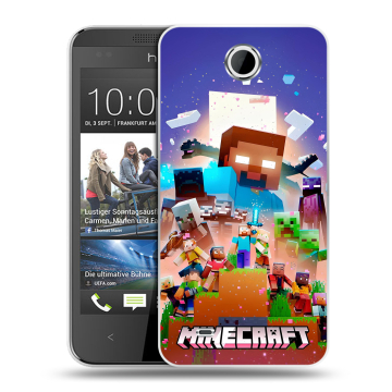 Силиконовый чехол на HTC Desire 300 с принтом Майнкрафт Minecraft Силиконовый чехол на HTC Desire 300 с принтом Майнкрафт Minecraft