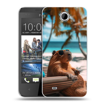 Силиконовый чехол на HTC Desire 300 с принтом Капибара Силиконовый чехол на HTC Desire 300 с принтом Капибара