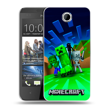 Силиконовый чехол на HTC Desire 300 с принтом Майнкрафт Силиконовый чехол на HTC Desire 300 с принтом Майнкрафт