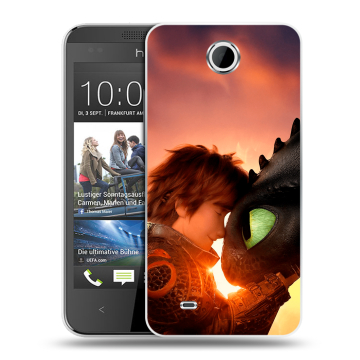 Силиконовый чехол на HTC Desire 300 с принтом Как приручить дракона