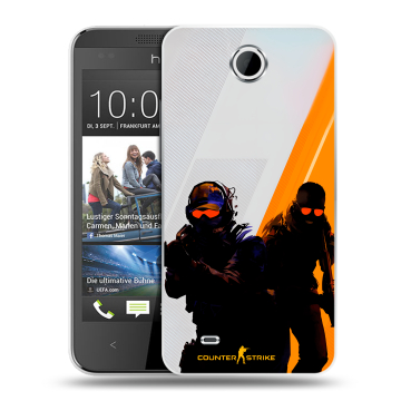 Силиконовый чехол на HTC Desire 300 с принтом Контер страйк Counter strike