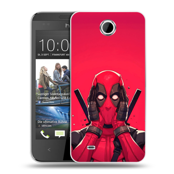 Силиконовый чехол на HTC Desire 300 с принтом Дедпул Deadpool