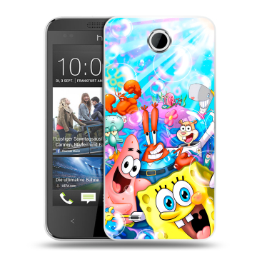Силиконовый чехол на HTC Desire 300 с принтом спанчбоб спанч боб Силиконовый чехол на HTC Desire 300 с принтом спанчбоб спанч боб