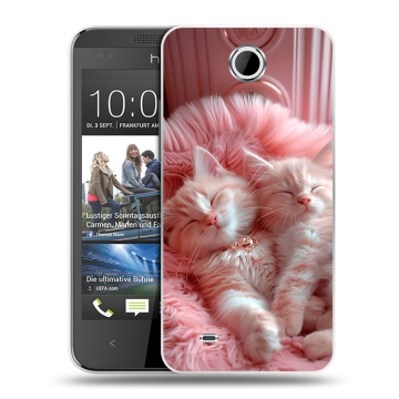 Силиконовый чехол на HTC Desire 300 с принтом котята котики Силиконовый чехол на HTC Desire 300 с принтом котята котики