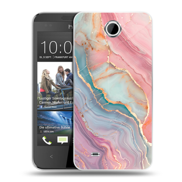 Силиконовый чехол на HTC Desire 300 с принтом розовый мрамор Силиконовый чехол на HTC Desire 300 с принтом розовый мрамор