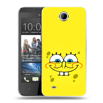 Силиконовый чехол на HTC Desire 300 с принтом спанчбоб спанч боб