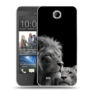 Силиконовый чехол на HTC Desire 300 с принтом Лев кошки Силиконовый чехол на HTC Desire 300 с принтом Лев кошки