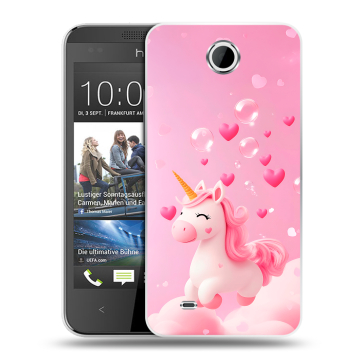 Силиконовый чехол на HTC Desire 300 с принтом Единорог Силиконовый чехол на HTC Desire 300 с принтом Единорог