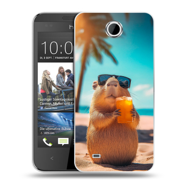 Силиконовый чехол на HTC Desire 300 с принтом Капибара