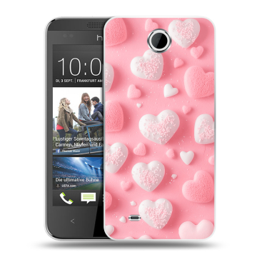 Силиконовый чехол на HTC Desire 300 с принтом Сердечки Силиконовый чехол на HTC Desire 300 с принтом Сердечки