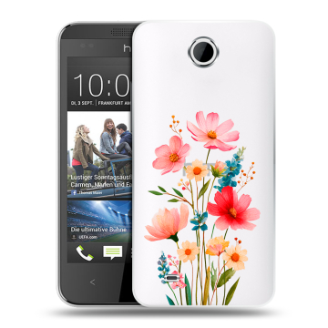 Силиконовый чехол на HTC Desire 300 с принтом Цветы Силиконовый чехол на HTC Desire 300 с принтом Цветы