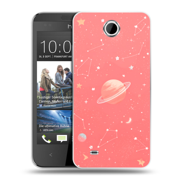 Силиконовый чехол на HTC Desire 300 с принтом Розовый космос Силиконовый чехол на HTC Desire 300 с принтом Розовый космос